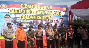 Polda Bengkulu Musnahkan Barang Sitaan