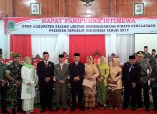 Dengar Pidato Kenegaraan Presiden RI, Joko Widodo. DPRD Kabupaten Rejang Lebong Gelar Paripurna Istimewa