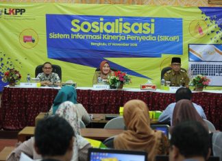 LKPP RI Gelar Sosialisasi Sistem Informasi Kinerja Penyedia di Bengkulu