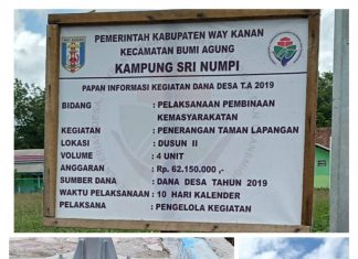 Kepala Kampung Sri Numpi Diduga Mainkan Anggaran Pengadaan Lampu Taman
