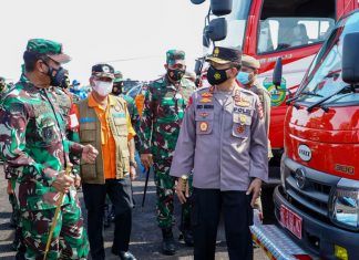 Pemprov Beserta Polda Sumsel dan Panglima Ikuti Apel Penanganan Karhutla