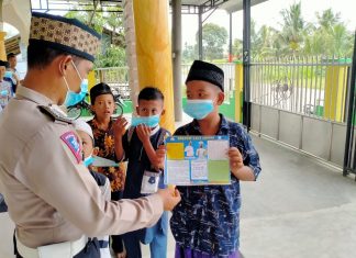 Unit Dikyasa Sat Lantas Polres Sergai Tanpa Bosan Imbau Masyarakat Cegah Covid-19