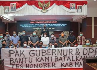Kantor DPRD Kaltara di Datangi Tenaga Honorer Malinau