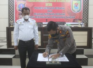 Peningkatan Ketahanan Pangan, Polres Dan Pemkab Sergai Jalin MOU