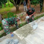 Mengkebut Finising Jalan Yang Sudah Di Betoniasi