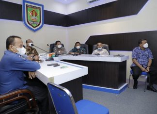 Rakor,Monitoring dan Evaluasi Perkembangan Covid-19, Sekda Kab. Asahan Hadiri Secara Virtual