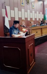 Wawali Dedy Wahyudi Berikan Apresiasi dan Ucapan Terimakasih Sekaligus Menanggapi Pandangan Umum Fraksi