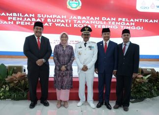 Wakil Bupati Asahan Hadiri Pelantikan Penjabat Bupati Tapteng dan Penjabat Walikota Tebing Tinggi