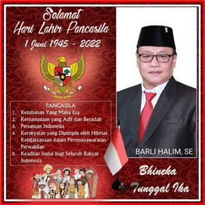 Peringati Hari Lahir Pancasila, Barli Halim Ajak Generasi Muda Jangan Melupakan Sejarah Indonesia