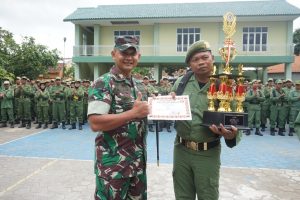 Linmas Kecamatan Reban Raih Juara 1 Lomba PBB Piala Dandim Cup