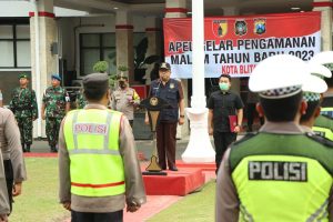 Polres Blitar Kota Gelar Apel Gabungan Kesiapan Pengamanan Malam Tahun Baru 2023