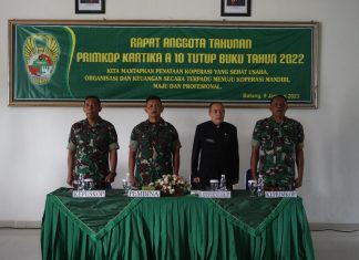 Kodim 0736/Batang Gelar Rapat Anggota Tahunan Koperasi Kartika A-10
