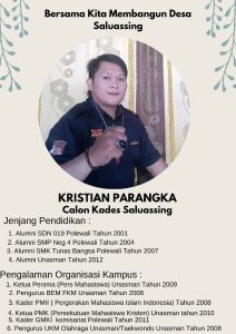 Putra Multitalenta Saluassing Kristian Parangka Siap Maju Calon Kepala Desa Saluassing