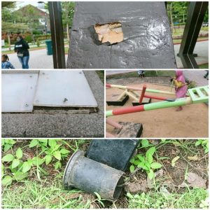 Taman Nyawiji Baru Sehari di Resmikan Sudah Banyak Fasilitas Yang Rusak