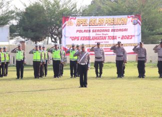 Polres Sergai Gelar Apel Operasi Keselamatan Toba 2023