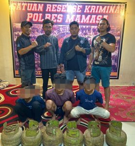 3 Terduga Pelaku Pencurian Tabung 3 kg Di Mamasa Di amankan Satreskrim Polres Mamasa