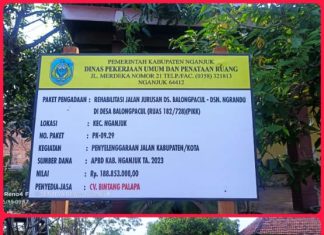 Tahun 2023 PUPR Kabupaten Nganjuk Perbaikan Jalan Hotmix Di Desa Balongpacul – Dusun Ngrandu