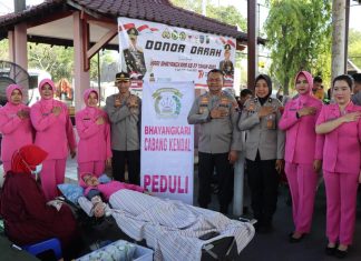 Sambut HUT Bhayangkara ke-77 Polres Kendal Gelar Kegiatan Donor Darah