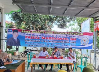 Anggota DPRD Provinsi Bengkulu, Faizal Mardianto, SH, Terima Aspirasi Masyarakat Selama Reses di Bengkulu Selatan – Kaur