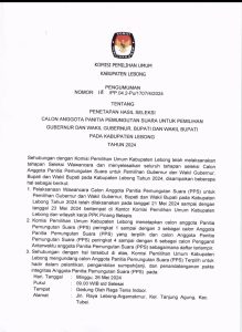 KPU Lebong, Umumkan Kelulusan Anggota PPS Tahun 2024, ini Daftarnya