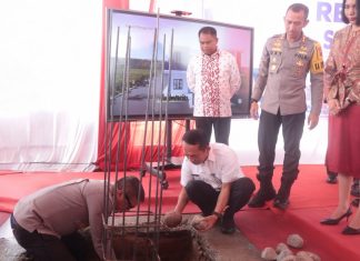 Bupati Darma Wijaya Hadiri Peletakan Batu Pertama Rehabilitasi Gedung Kantor Satlantas Polres Sergai