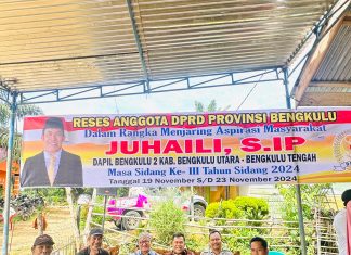 Reses Anggota DPRD Provinsi Bengkulu, Juhaili S.IP, di Dusun Simpang Batu Desa Air Sebayur