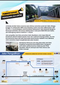 Jembatan Air Riak Siabun Ditutup Sementara untuk Perbaikan Lantai