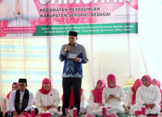 Majelis Ta’lim Muslimah Dambaan Perbaungan Gelar Pengajian dan Santunan Anak Yatim