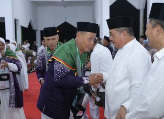 Bupati Lepas Jemaah Calon Haji Kabupaten Asahan di Gedung Tahfidz Masjid Agung Haji Achmad Bakrie
