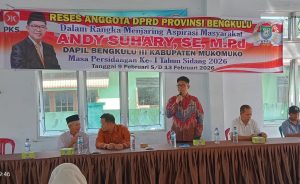 Reses DPRD Provinsi Bengkulu, Andy Suhari Tampung Aspirasi Warga Pasar Sebelah Mukomuko