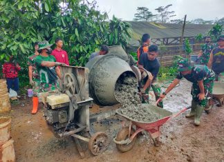 Satgas TMMD Percepat Pengerjaan Perbaikan Jalan di Desa Gedong