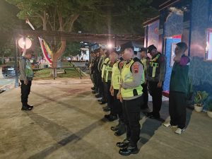 Personil Gabungan dalam Rangka Pengamanan Arus Mudik Melaksanakan apel Malam