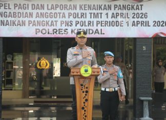 Sejumlah Personel Polres Kendal Naik Pangkat, Kapolres Minta Tingkatkan Pelayanan Publik
