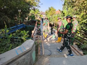 TMMD ke-129 Kodim Bojonegoro Prioritaskan Perbaikan Jembatan Penghubung Dusun Mundu