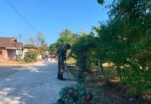Manunggalnya TNI dan Warga Gali Lubang di Jalan Beton Kedungadem