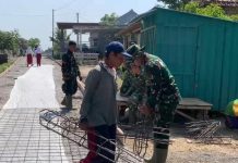 Kerangka Baja Terpasang Rapi, Jalan Desa Kesongo Selangkah Lagi Berwajah Baru