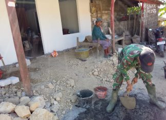 Harapan Terwujud di Teras Rumah, Ibu Wagini Bahagia Saksikan Pembangunan RTLH oleh Satgas TMMD