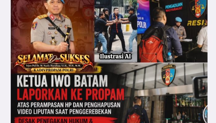 Kasus Wartawan IWO Batam Berlanjut: Tim Paminal Propam Mabes Polri Dalami Dugaan Penghapusan Paksa Video Liputan oleh Oknum Dittipidnarkoba