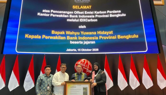 BI Bengkulu Kompensasi 100 Ton Emisi Karbon, Perkuat Komitmen Ekonomi Hijau
